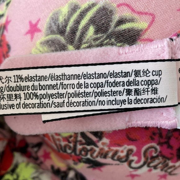 Victoria’s Secret 34D bra t-shirt push up full coverage roses floral pink - Picture 5 of 6